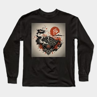 Japanese Style Skull Island Long Sleeve T-Shirt